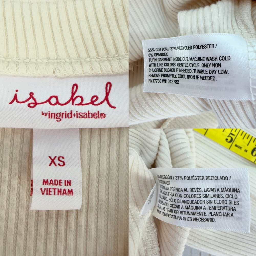 Isabel Maternity XS Ribbed Knit Top &‎ Midi Skirt Set Cream Nursing Friendly - Picture 16 of 17